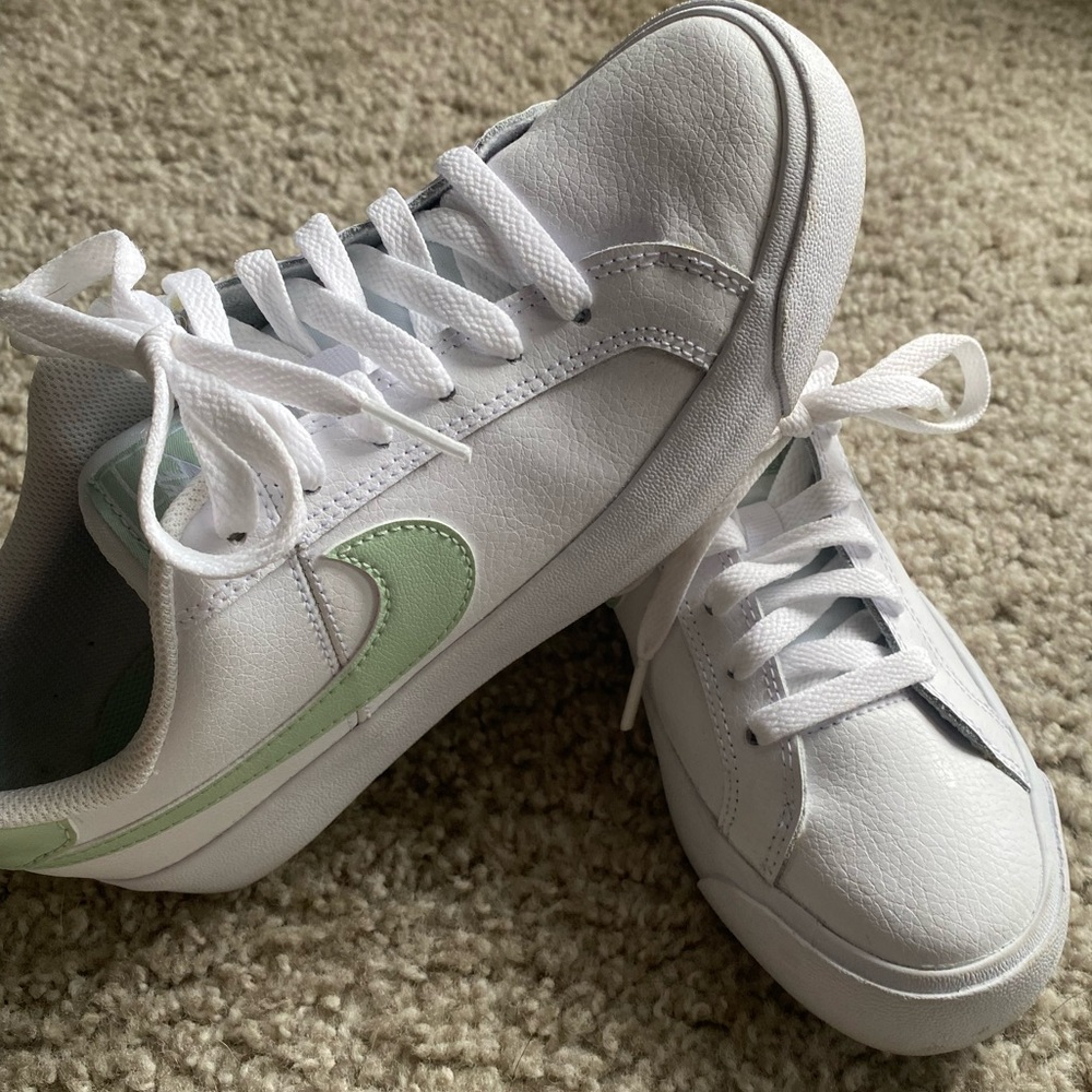 White and Mint Green Nike Sneakers